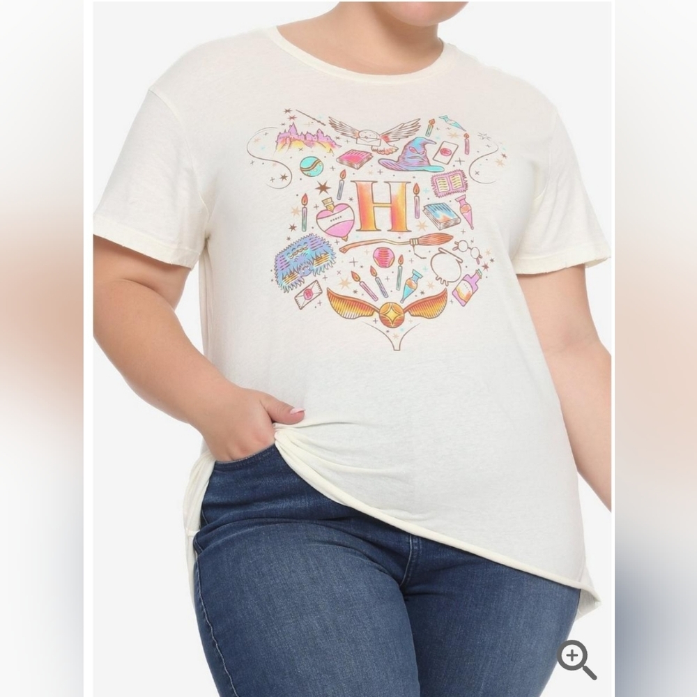 Harry Potter Watercolor Icons Girls T-Shirt Plus Size